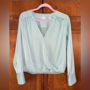 Medium Light Green Wrap Blouse